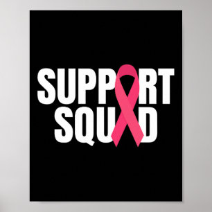 Support Squad Rosa Ribbon Breast Cancer Awareness Poster