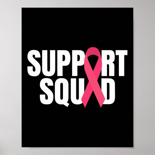 Support Squad Rosa Ribbon Breast Cancer Awareness Poster (Framsidan)
