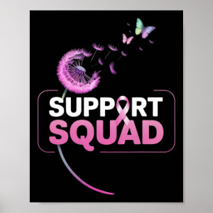 Support Squad Rosa Ribbon Breast Cancer Awareness Poster