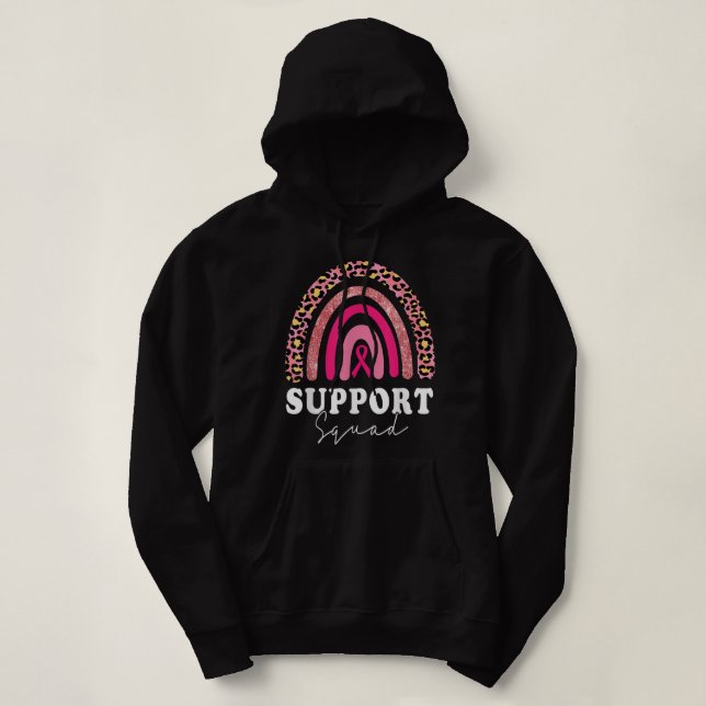 Support Squad Rosa Ribbon Breast Cancer Awareness T Shirt (Design framsida)