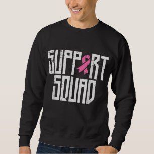 Support Squad Rosa Ribbon Family Breast Cancer Awa Lång Ärmad Tröja