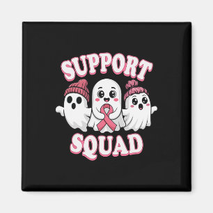 Support Squad Rosa Ribbon Ghost Breast Cancer Awar Magnet