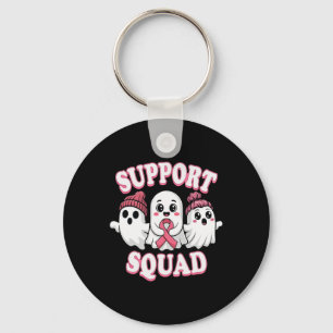 Support Squad Rosa Ribbon Ghost Breast Cancer Awar Nyckelring