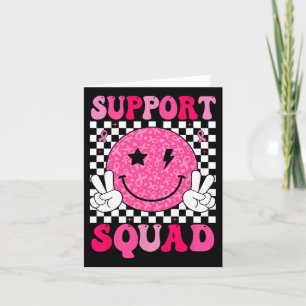 Support Squad Rosa Ribbon Smile Ansikte Breast Can Kort