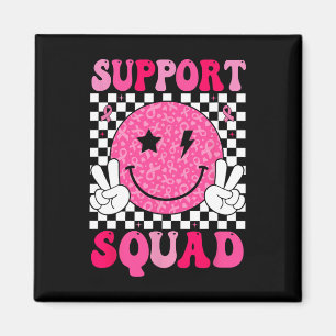 Support Squad Rosa Ribbon Smile Ansikte Breast Can Magnet