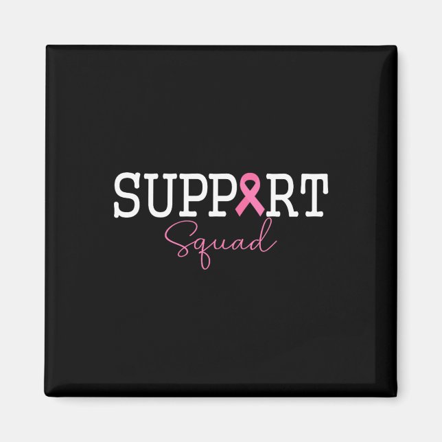 Support Squad Rosa Ribbon Tee for Awareness Events Magnet (Framsidan)