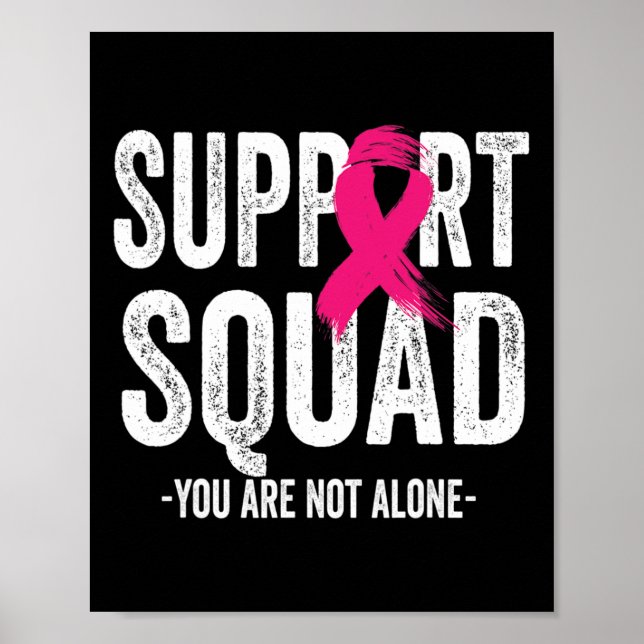 Support Squad Rosa Ribbon Warrior Breast Cancer Aw Poster (Framsidan)