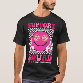 Support Squad Rosa Smile Ansikte Breast Cancer T Shirt