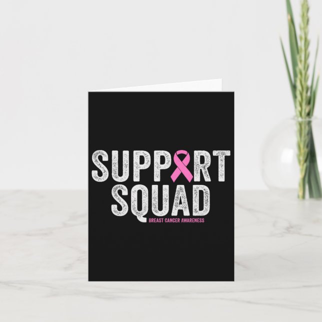 Support Squad Rosa Warrior Breast Cancer Awareness Kort (Framsida)