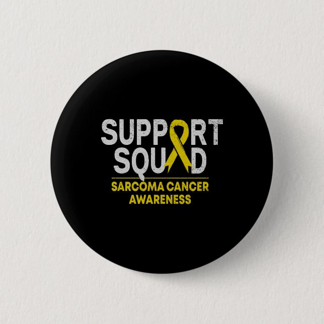 Support Squad Sarcoma Cancer Awareness Gult Ribb Knapp (Framsida)