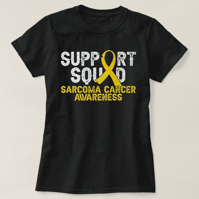Support Squad Sarcoma Cancer Awareness Gult Ribb T Shirt (Design framsida)