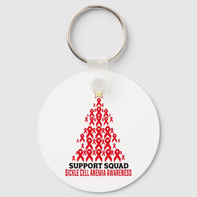 Support Squad Sickle Cell Anemia Awareness Träd Ri Nyckelring (Framsida)