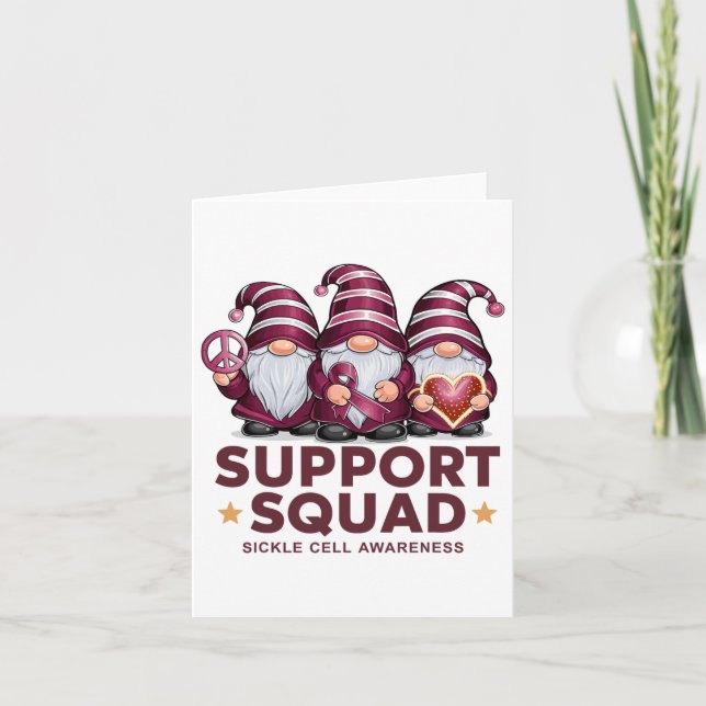 Support Squad Sickle Cell Awareness Month Gnomes S Kort (Framsida)