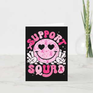 Support Squad Smile Ansikte Breast Cancer Awarenes Kort
