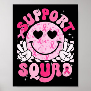Support Squad Smile Ansikte Breast Cancer Awarenes Poster