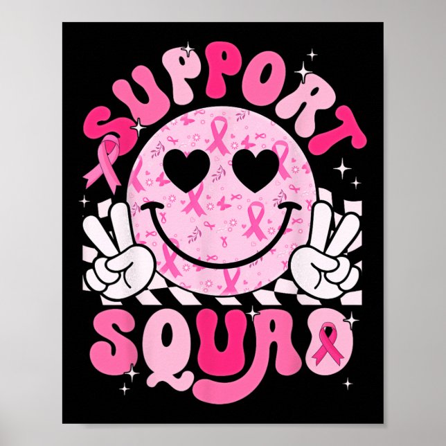 Support Squad Smile Ansikte Breast Cancer Awarenes Poster (Framsidan)