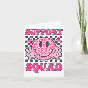 Support Squad Smile Ansikte Rosa Breast Cancer Awa Kort