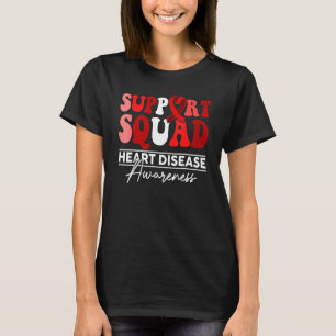 Support Squad Solros Hair Heart Disease Awarene T Shirt