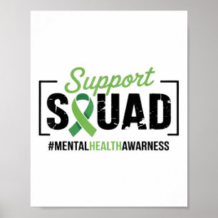 Support Squad Solros Hair Mental Health Awarene Poster