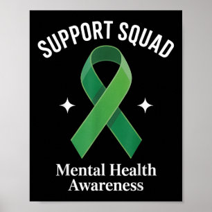 Support Squad Solros Hair Mental Health Awarene Poster