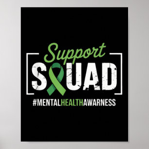 Support Squad Solros Hair Mental Health Awarene Poster