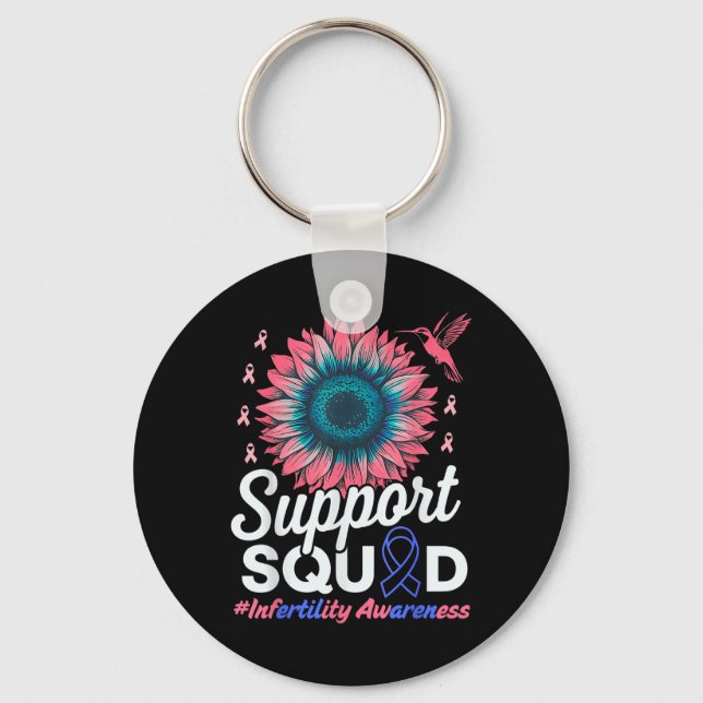 Support Squad Solros Warrior Infertility Awaren Nyckelring (Framsida)