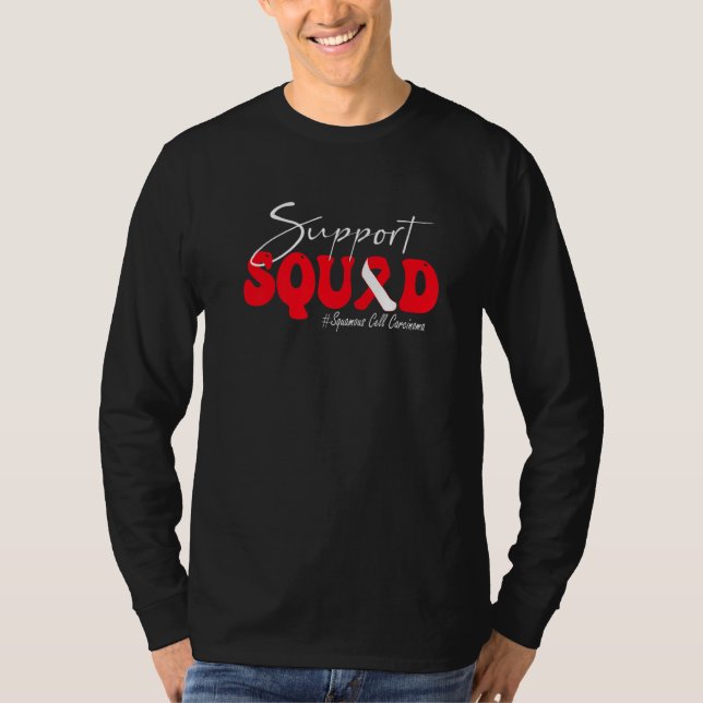 Support Squad Squamous Cell Carcinoma Awareness Re T Shirt (Framsida)