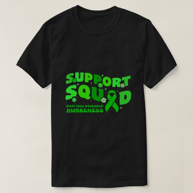 Support Squad Stem Cell Research Awareness Ribbon T Shirt (Design framsida)