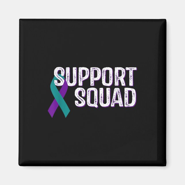 Support Squad Suicide Prevention Awareness Ribbon Magnet (Framsidan)