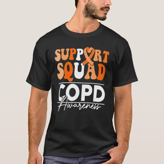 Support Squad Sunflower Hair Butterfly COPD Awaren T Shirt (Framsida)