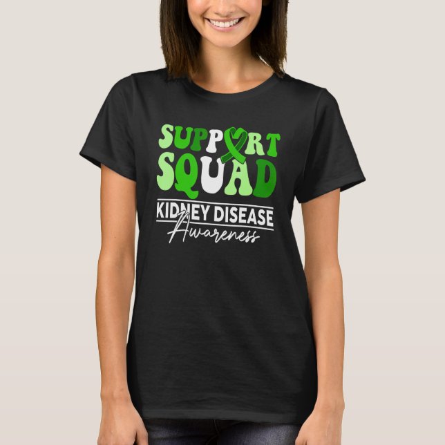 Support Squad Sunflower Hair Kidney Disease Awaren T Shirt (Framsida)