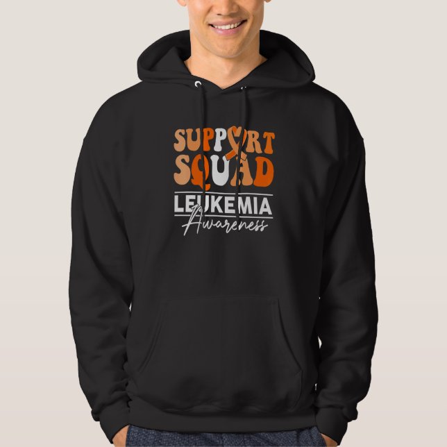 Support Squad Sunflower Hair Leukemia Awareness Hoodie (Framsida)