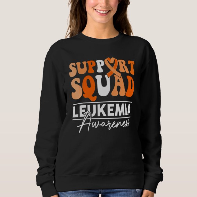 Support Squad Sunflower Hair Leukemia Awareness T Shirt (Framsida)