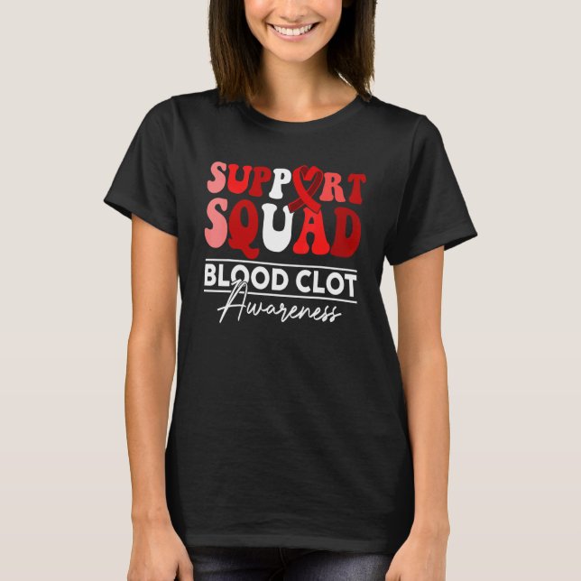 Support Squad Sunflower Hair Red Blood Clot Awaren T Shirt (Framsida)