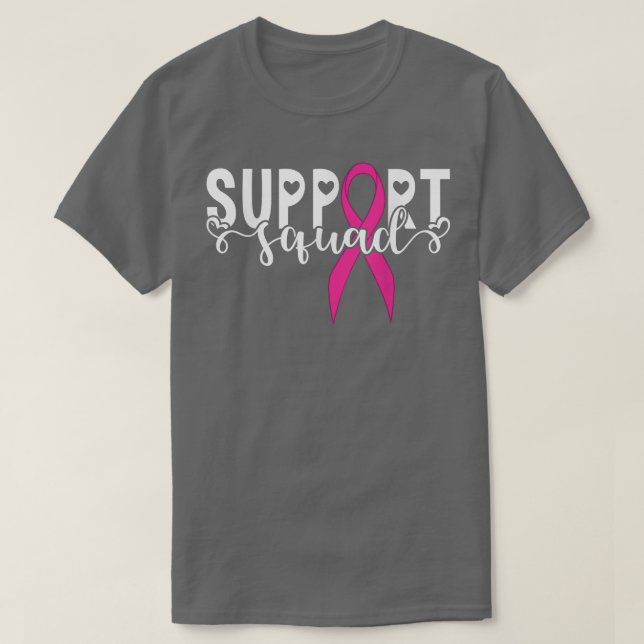 Support Squad Survivor Warrior Pink Ribbon Breast  T Shirt (Design framsida)