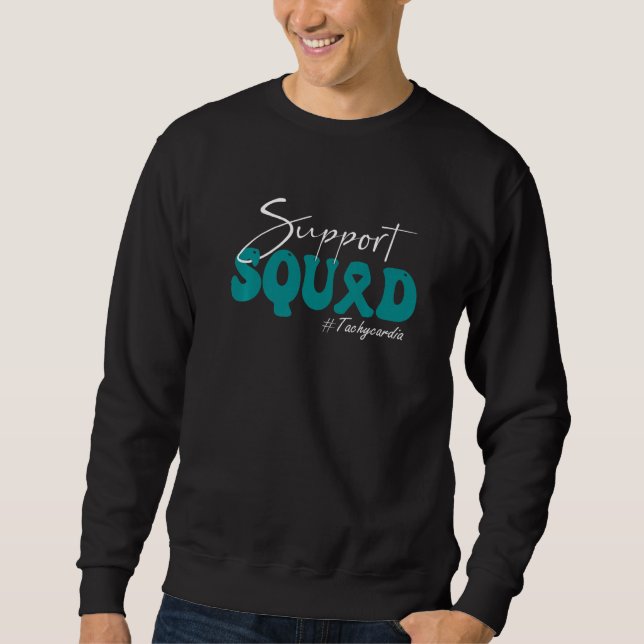 Support Squad Tachycardia Awareness Teal Ribbon   Lång Ärmad Tröja (Framsida)