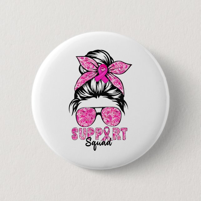 Support Squad Team Breast Cancer Awareness Warriar Knapp (Framsida)