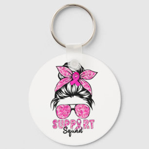 Support Squad Team Breast Cancer Awareness Warriar Nyckelring