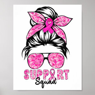Support Squad Team Breast Cancer Awareness Warriar Poster