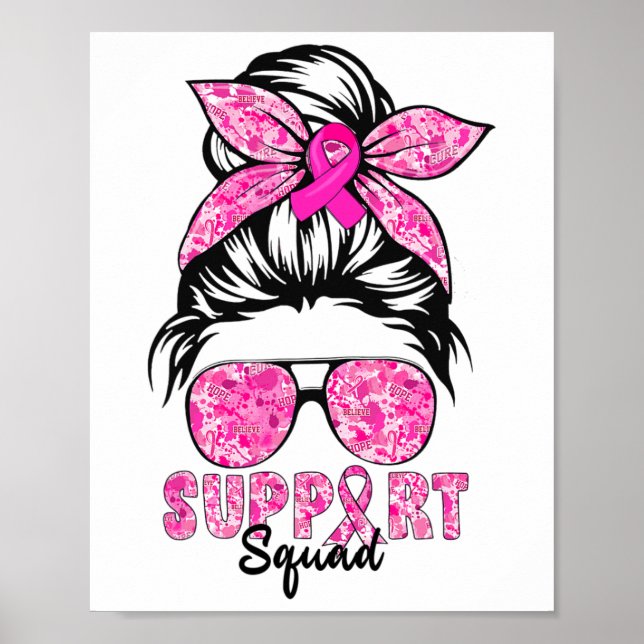 Support Squad Team Breast Cancer Awareness Warriar Poster (Framsidan)