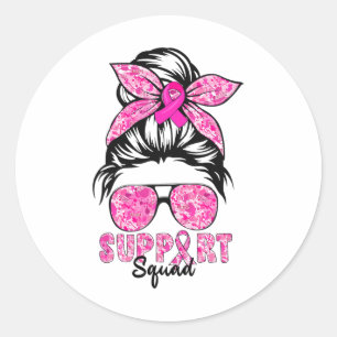 Support Squad Team Breast Cancer Awareness Warriar Runt Klistermärke