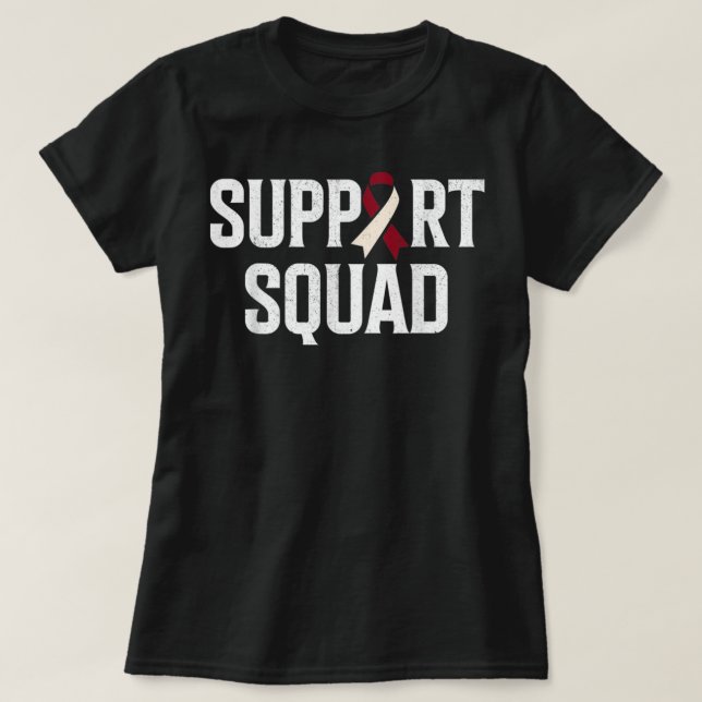 Support Squad Throat Oral Head & Nacke Cancer Medv T Shirt (Design framsida)