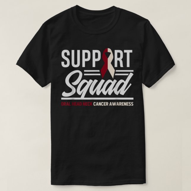 Support Squad Throat Oral Head & Nacke Cancer Medv T Shirt (Design framsida)