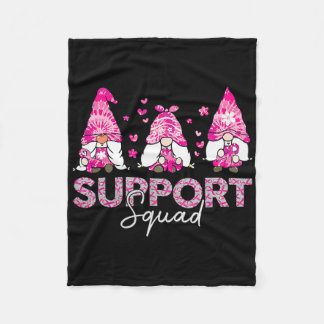 Support Squad Tie Dye Gnome Breast Cancer Awarenes Fleecefilt