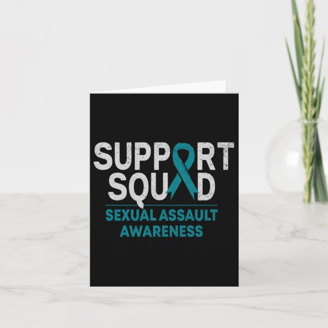 Support Squad Ual Ault Awareness Month Teal Ribbon Kort (Framsida)