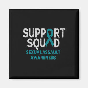 Support Squad Ual Ault Awareness Month Teal Ribbon Magnet
