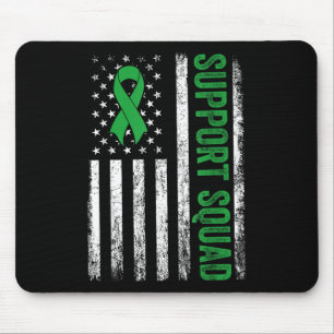 Support Squad US Flagga Grönt Ribbon Mental Health Musmatta