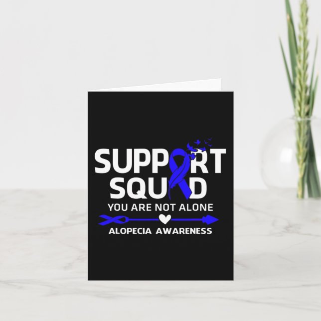 Support Squad Warrior Alopecia Awareness Feather Kort (Framsida)