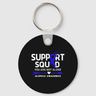 Support Squad Warrior Alopecia Awareness Feather Nyckelring