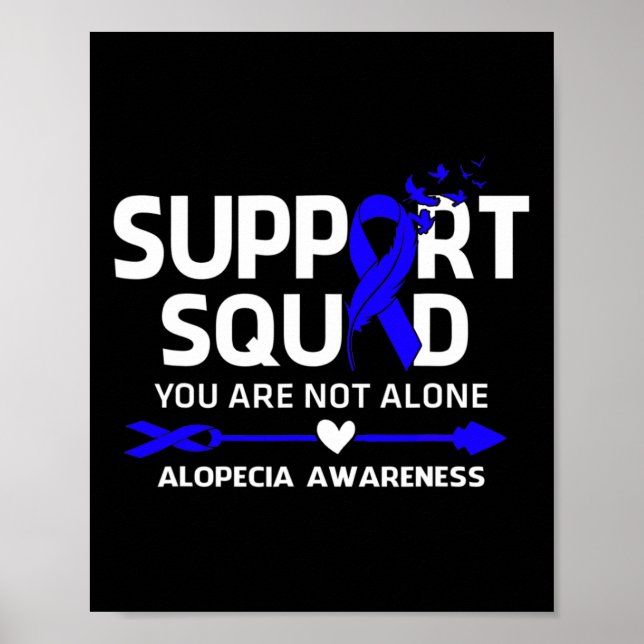 Support Squad Warrior Alopecia Awareness Feather Poster (Framsidan)